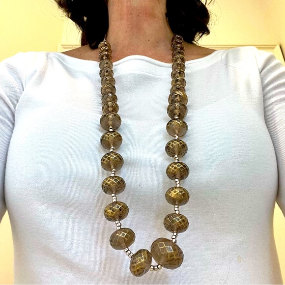 Vintage Opera Length Metallic Bead Necklace - Picture 16 of 16